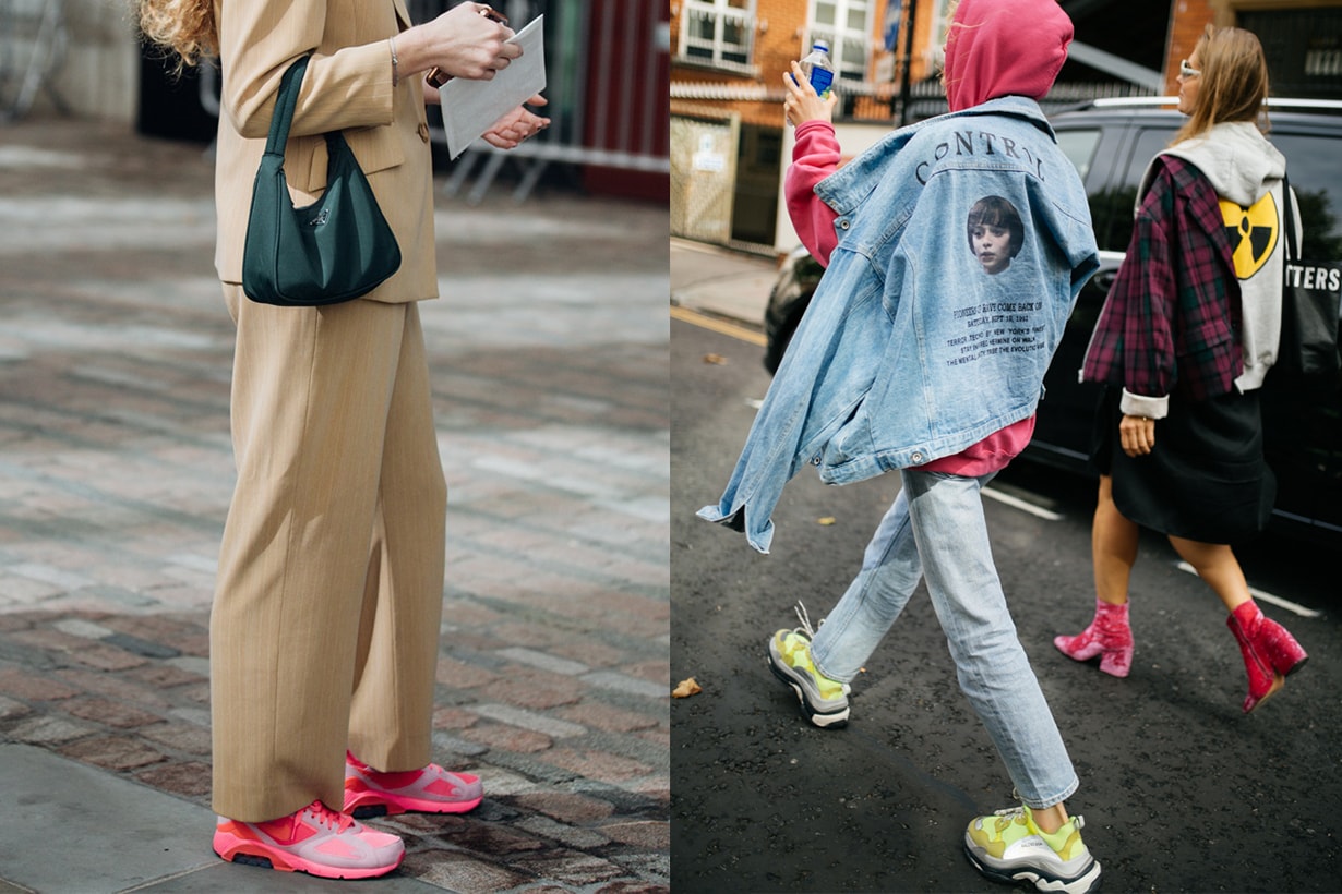 Colour Sneakers Fashion Week 2019 Street Style