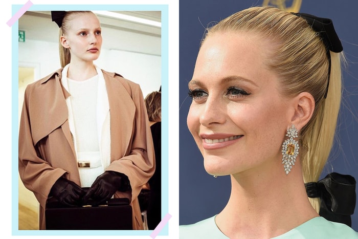 Poppy Delevingne 模仿 #LFW 天橋的馬尾造型,簡單得妳也可用 1 分鐘完成!