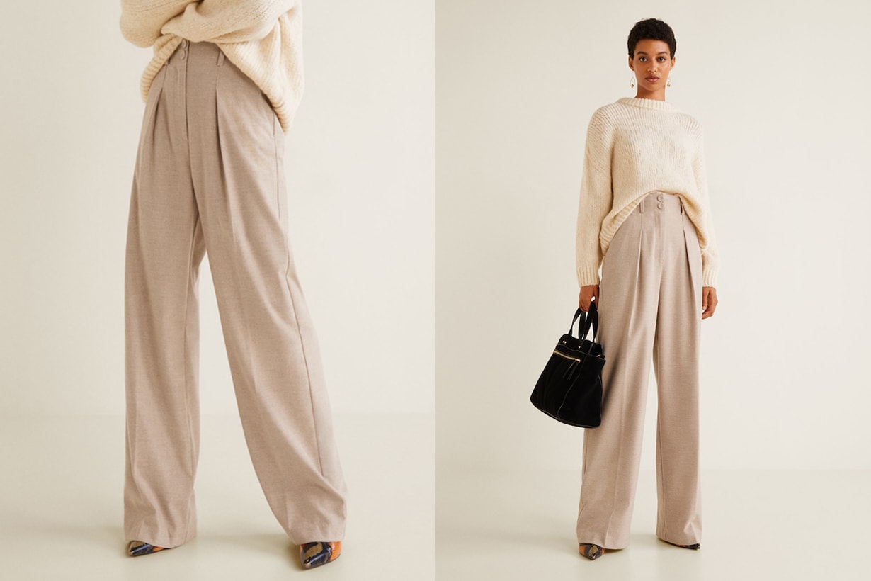 Mango Pleated Suit Trousers
