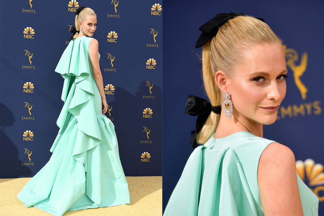 Poppy Delevingne wore the Emilia Wickstead ponytail trend at the Emmys