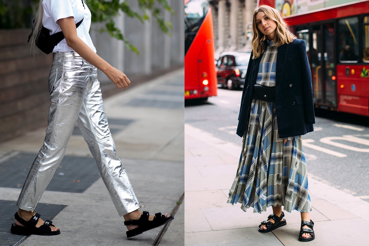 Sporty Sandals Fashion Week 2019 Street Style
