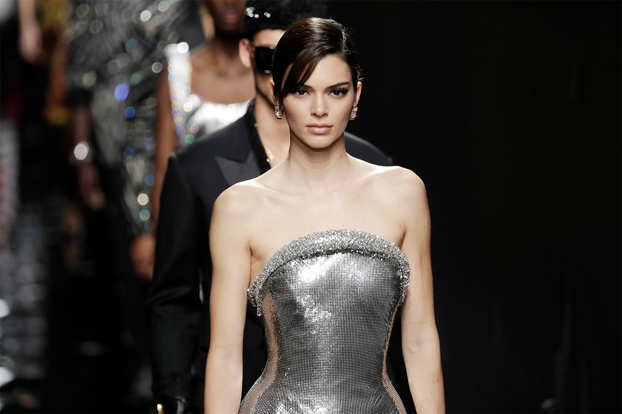 Kendall Jenner walks the runway during the Versace fashion show as part of Milan Fashion Week Fall/Winter 2020-2021 on February 21, 2020 in Milan, Italy.
