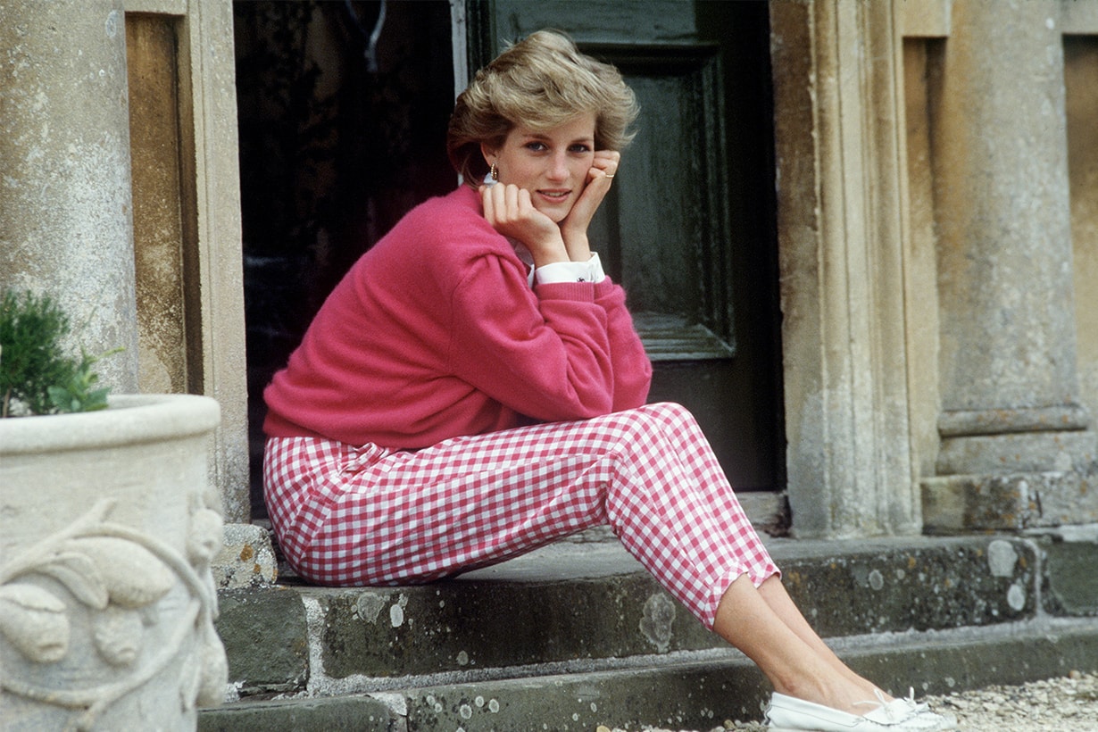 Princess Diana Resting Her Head In Her Hands Whilst Sitting On The Steps Of Her Home At Highgrove, Gloucestershire.
