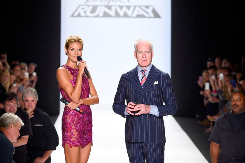 Project runway heidi klum tim gunn judge host bye finish leaving