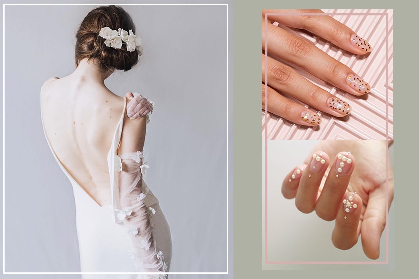 transparent nail art style for wedding