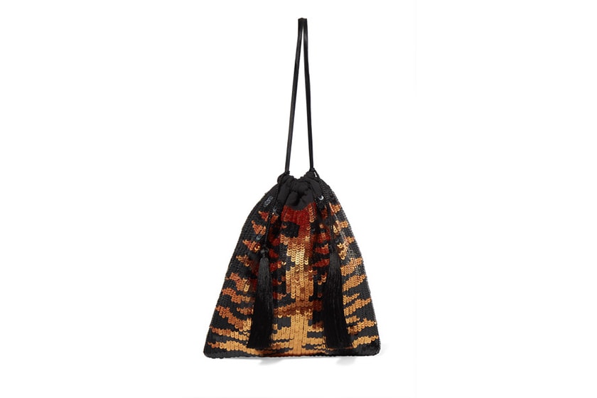 Attico Tasseled Sequined Chiffon Clutch