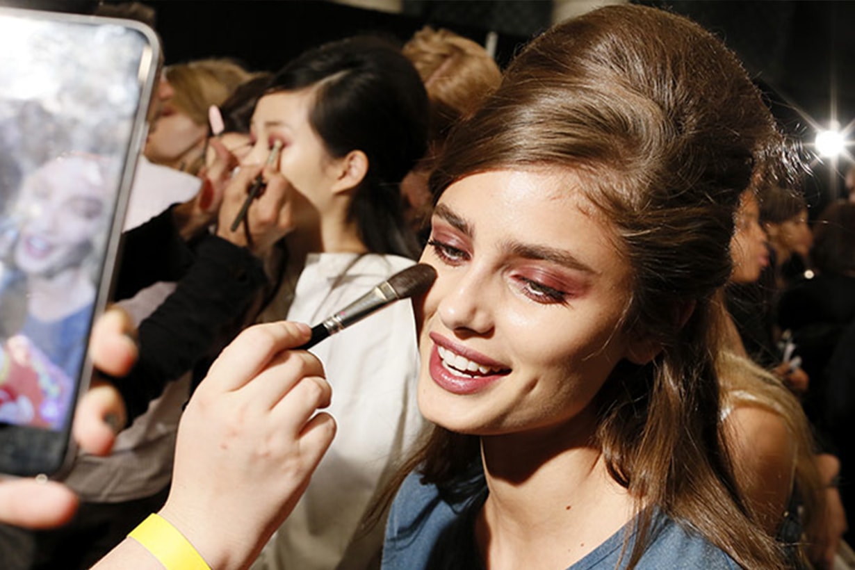 Blush Makeup Model at backstage