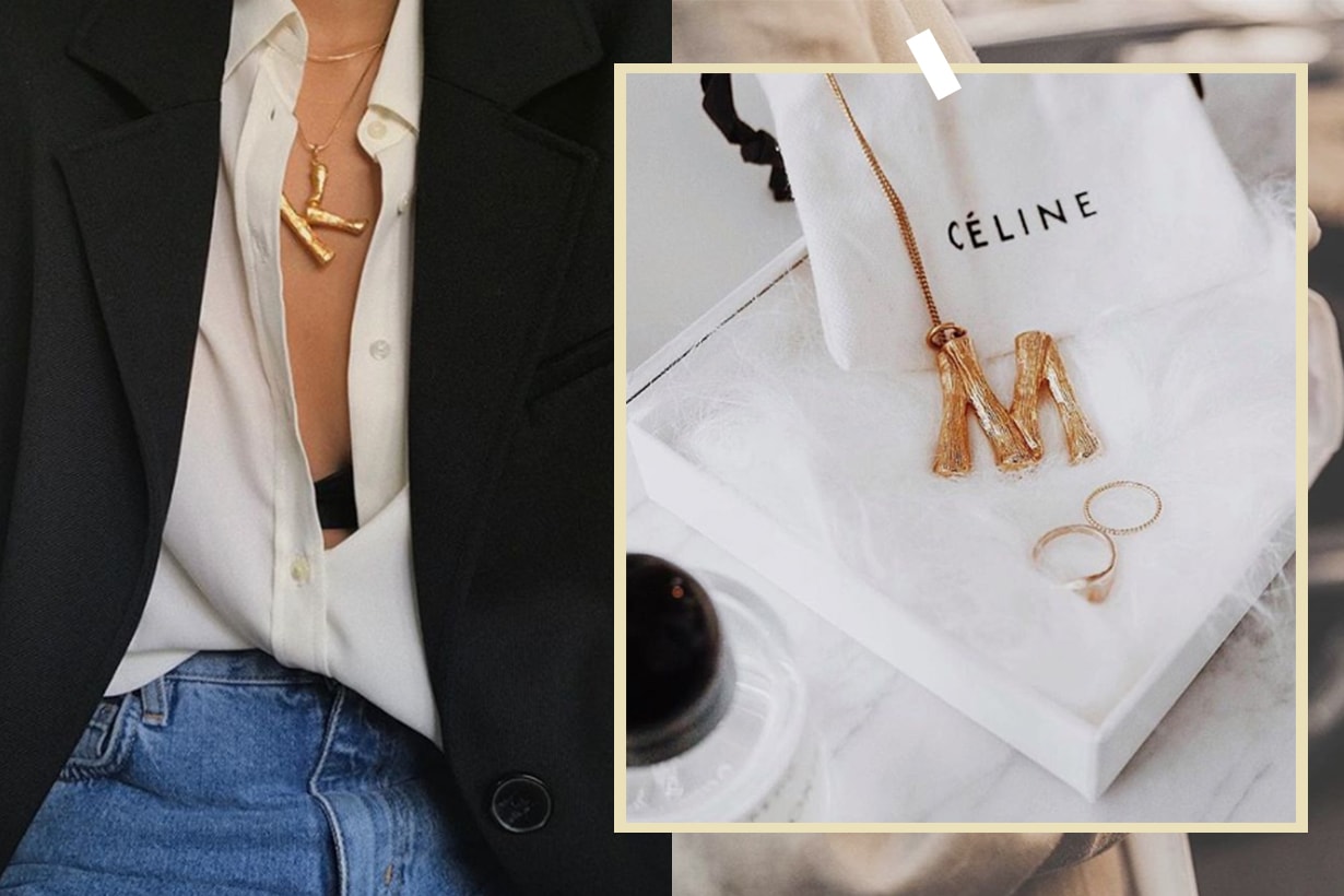 Celine Letter Pendant Necklace