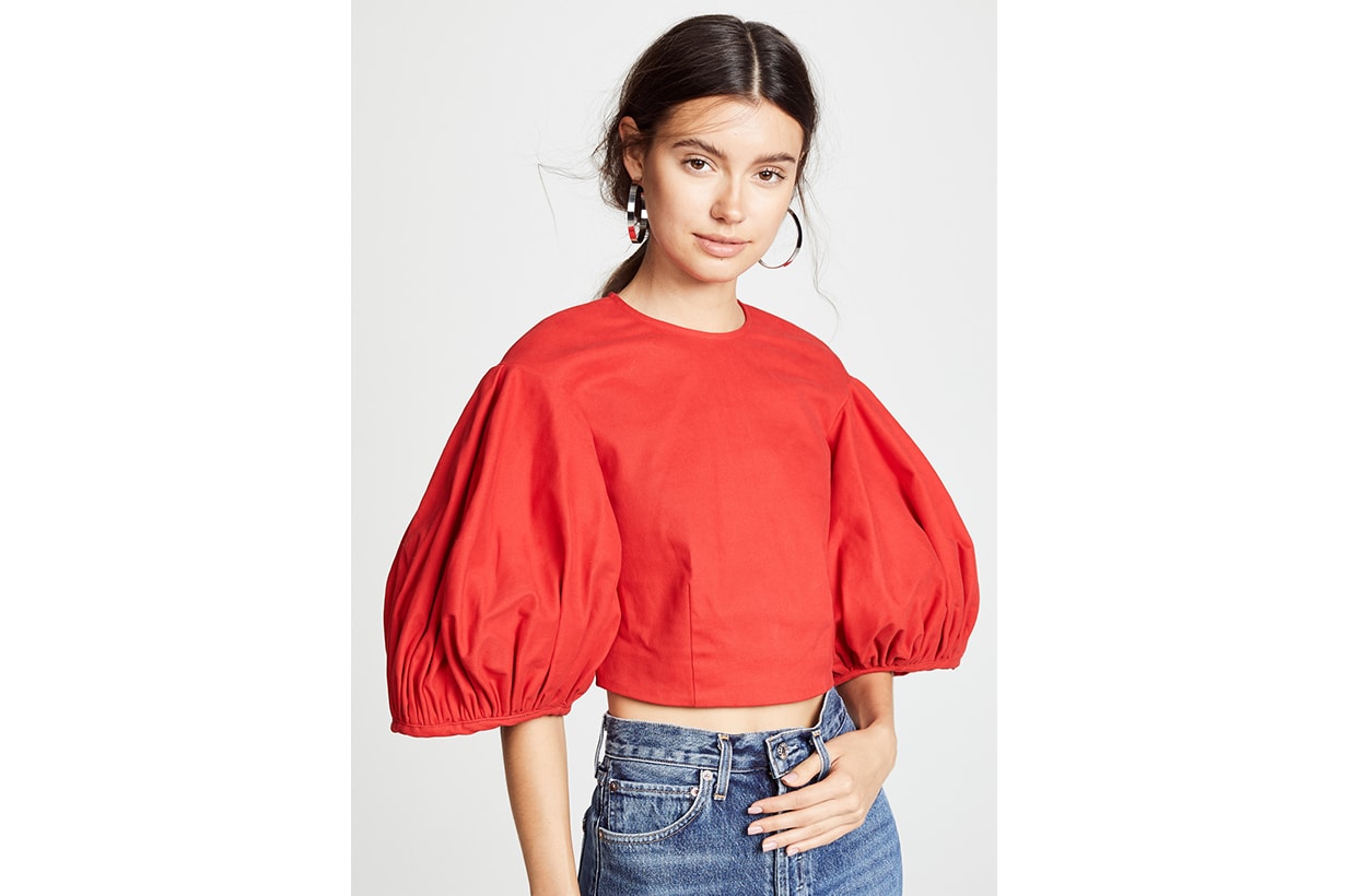 Edit Balloon Sleeve Crop Top 