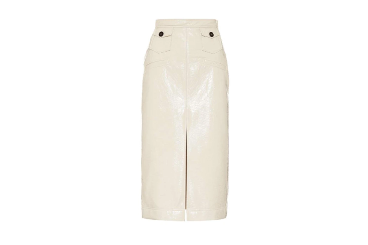 Alexa Chung Faux-leather-pencil-skirt