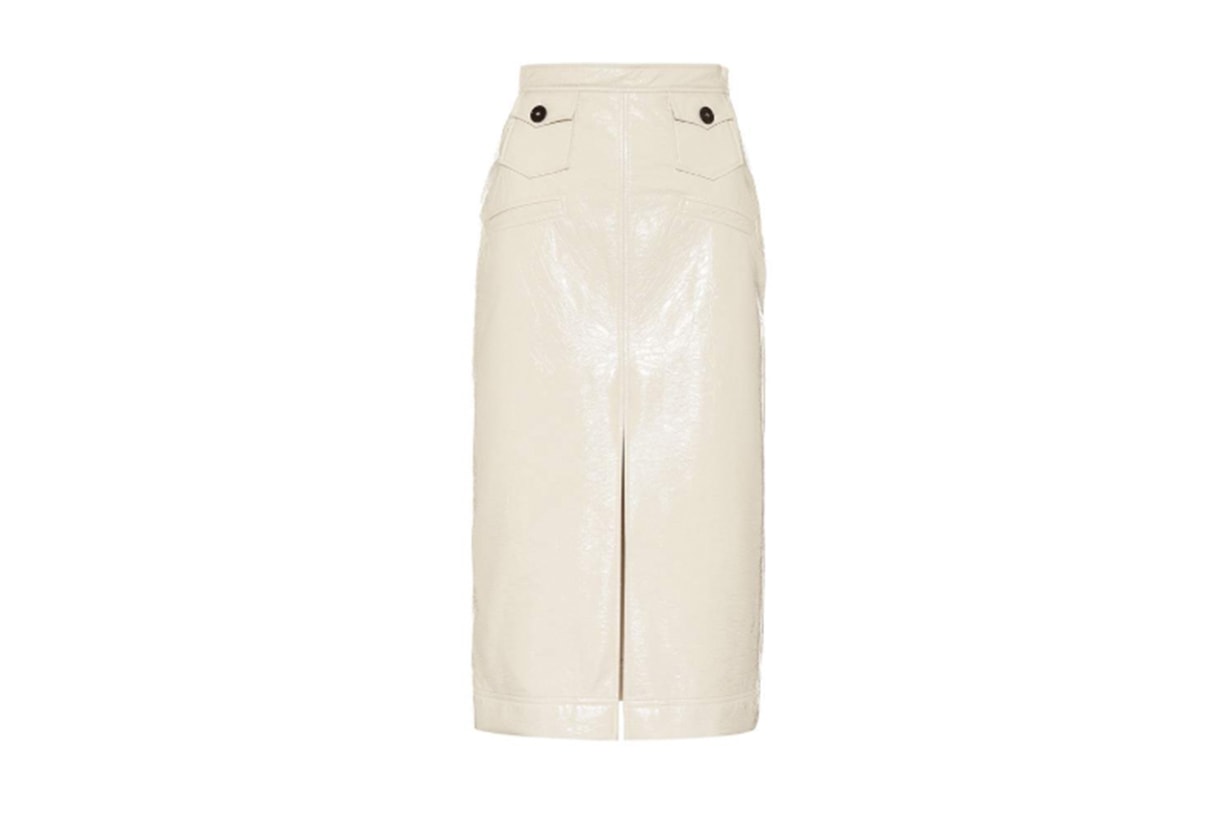 Alexa Chung Faux-leather-pencil-skirt