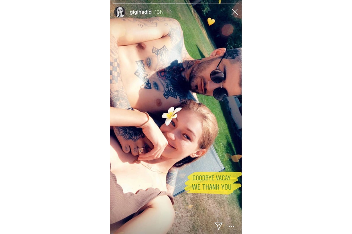 Zayn Malik and Gigi Hadid Instagram