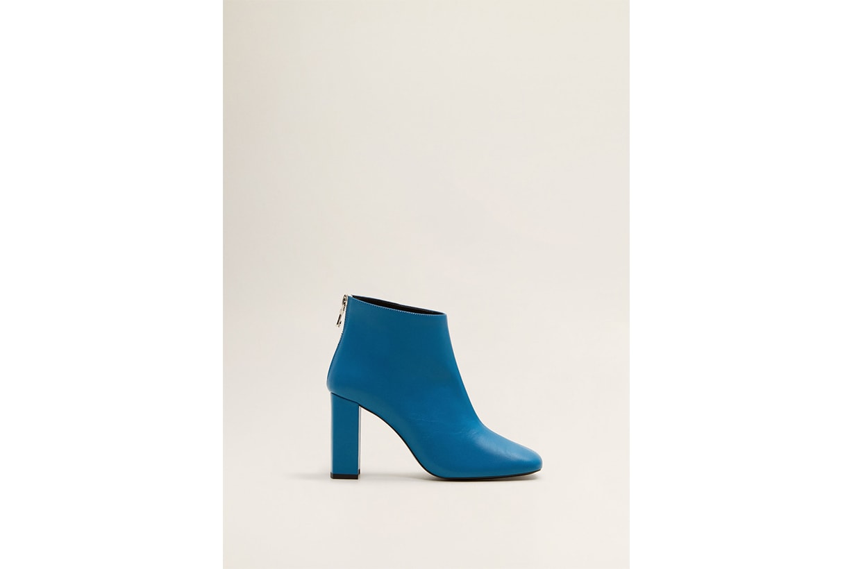 Mango Heel Leather Ankle Boot