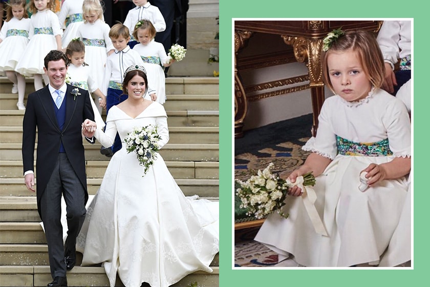 Mia Tindall Holding what in Princess Eugenie's Wedding Portraits