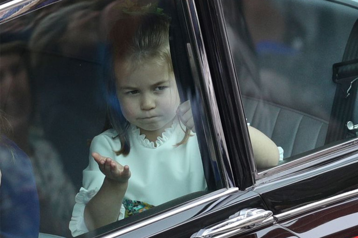 Princess Charlotte Blew a Kiss to Her Royal Fans as She Arrived at Princess Eugenie's Wedding