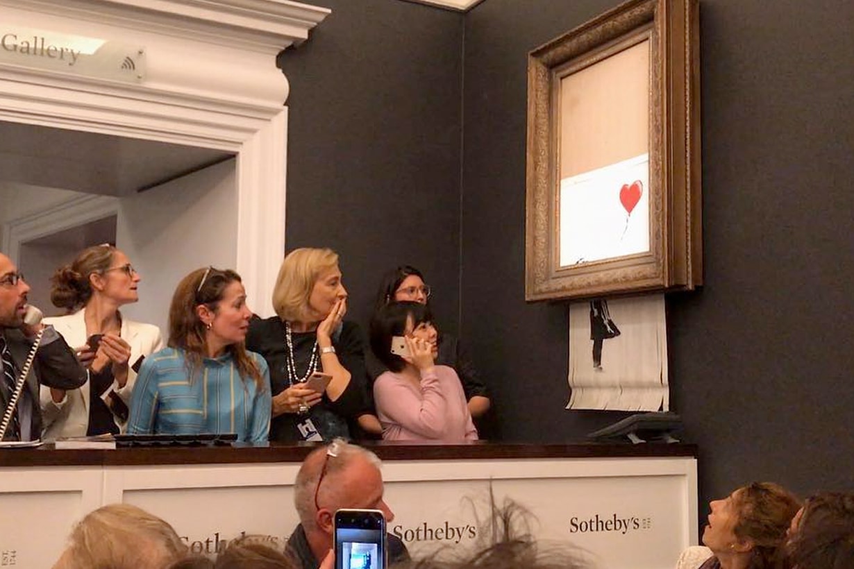 Banksy girl with balloon auction shadder serect sothebys
