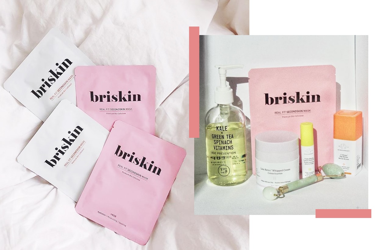 Briskin Masks Korean Skincare Trending SNS Red Pink White anti aging Moisturising soothing whitening K Beauty