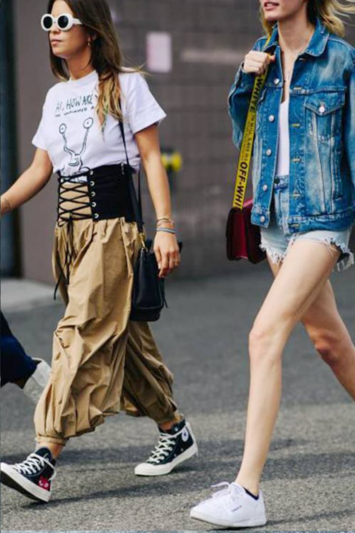 Converse Canvas Shoes Styling Tips Street Style Street Snap Dresses Suits Leather Items Fashionistas Fashion tips