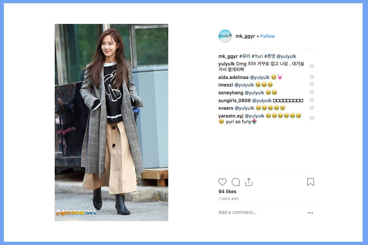 Yuri Kwon Girls Generation SNSD OGG The First Scene Into You Skirt Music Bank instagram comments 