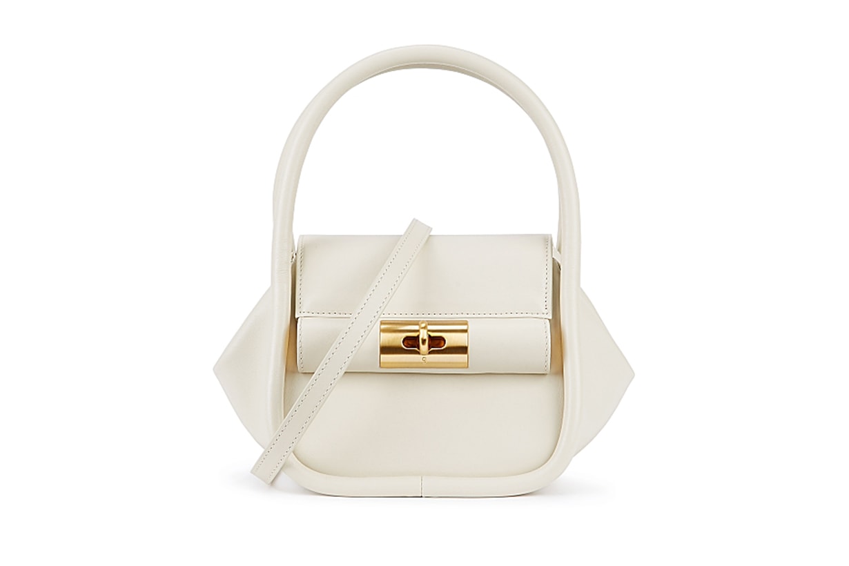 GU_DE Love ivory leather top handle bag