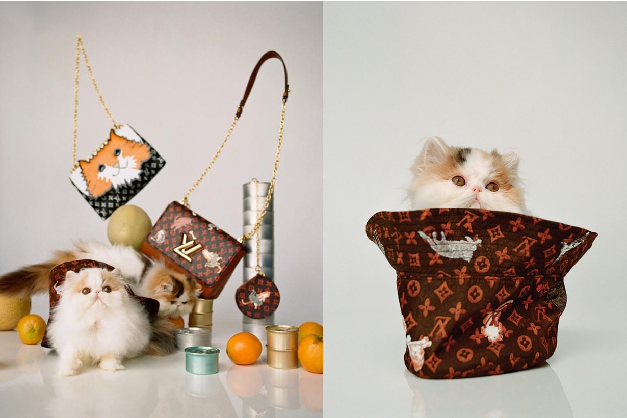 Louis vuitton Grace Coddington Catogram Collection with cute cat illustration