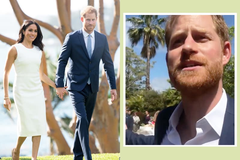 Prince Harry Meghan Markle Australia Royal Trip Meeting crowds getting flowers presents children