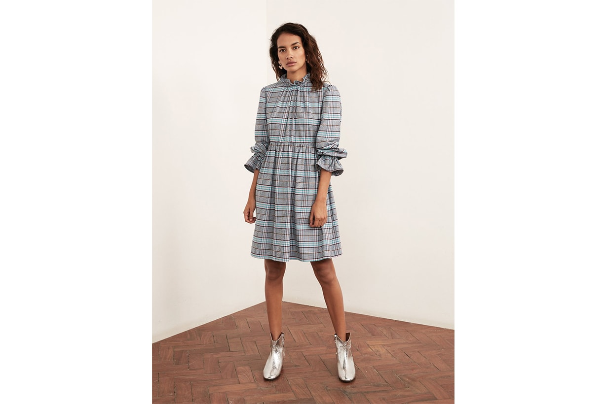 robyn checked babydoll dress