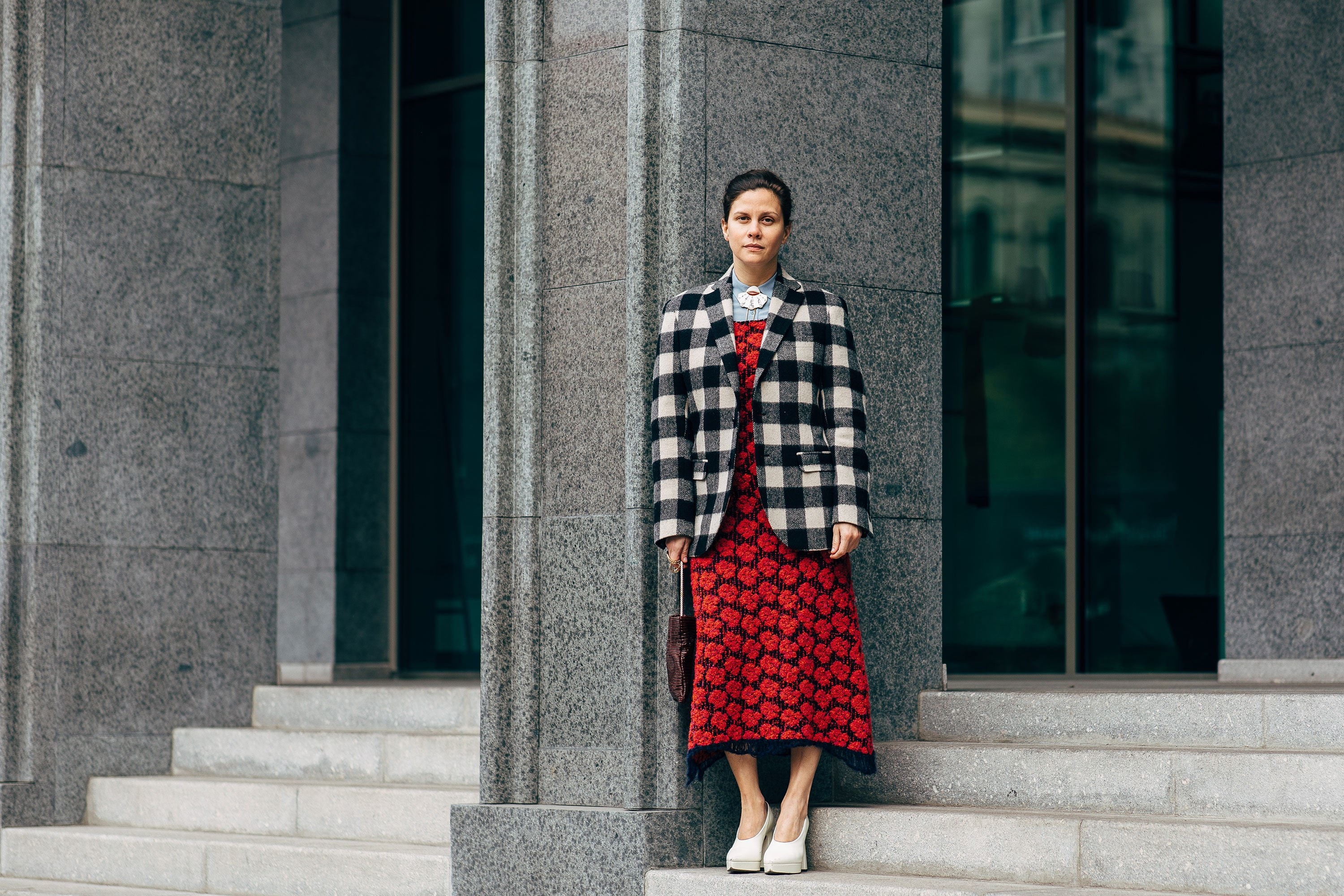 Blazer Midi Dress Street Style at Tbilisi Fashion Week Spring 2019