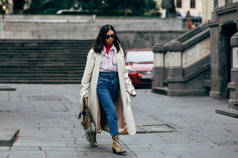 Trench Denim Street Style at Tbilisi Fashion Week Spring 2019