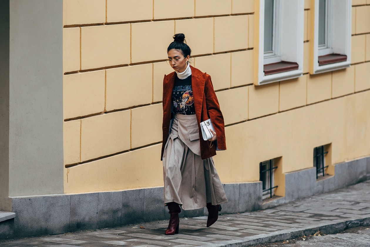 Blazer Midi dress Boots Street Style