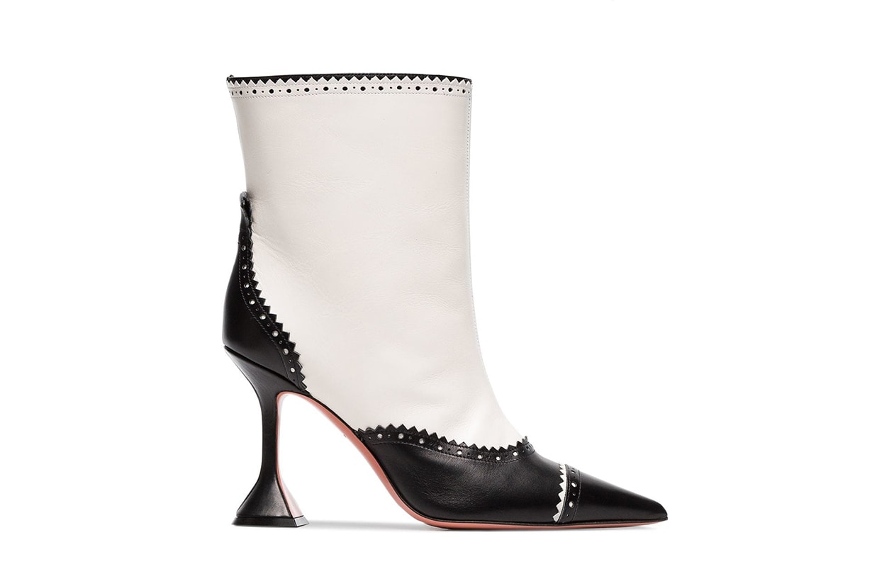 Amina Muaddi Charlie 95 dome heel leather boot