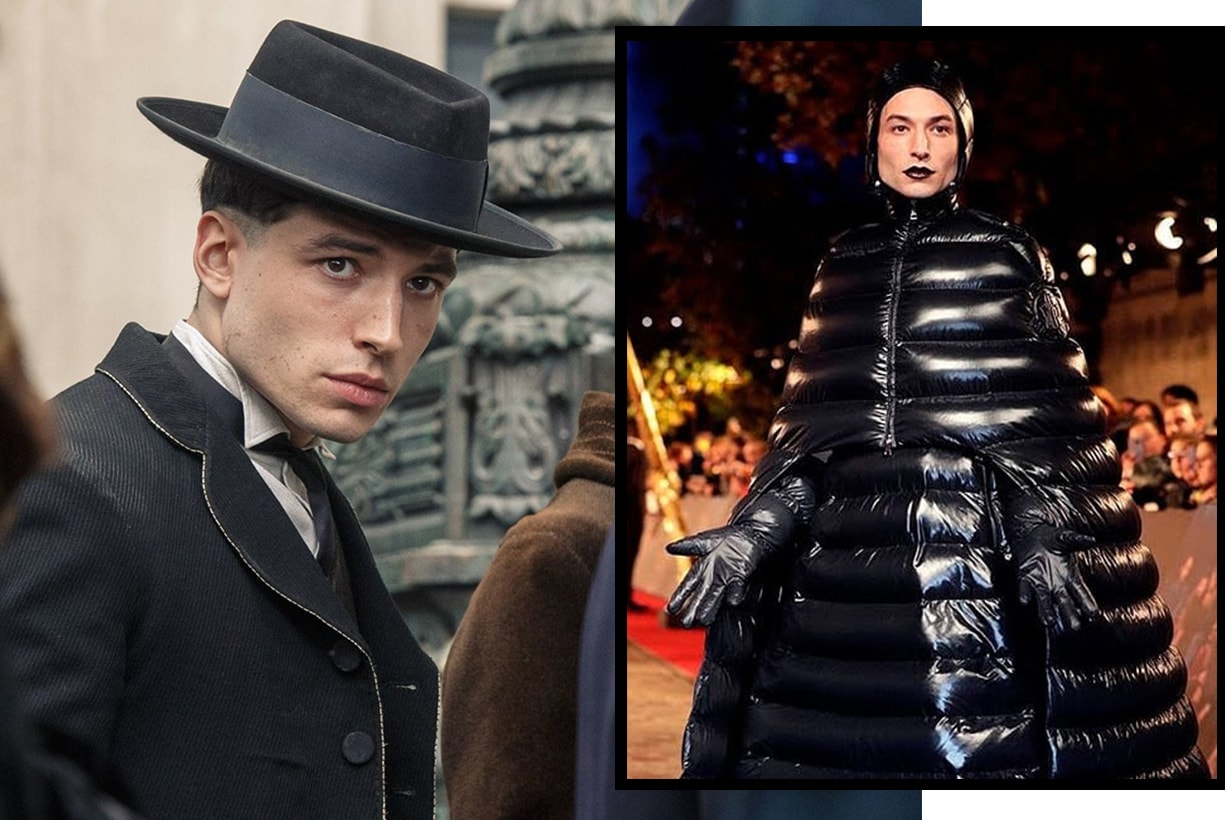 Ezra Miller wear Moncler for the Fantastic Beasts: The Crimes Of Grindelwald premier in Paris