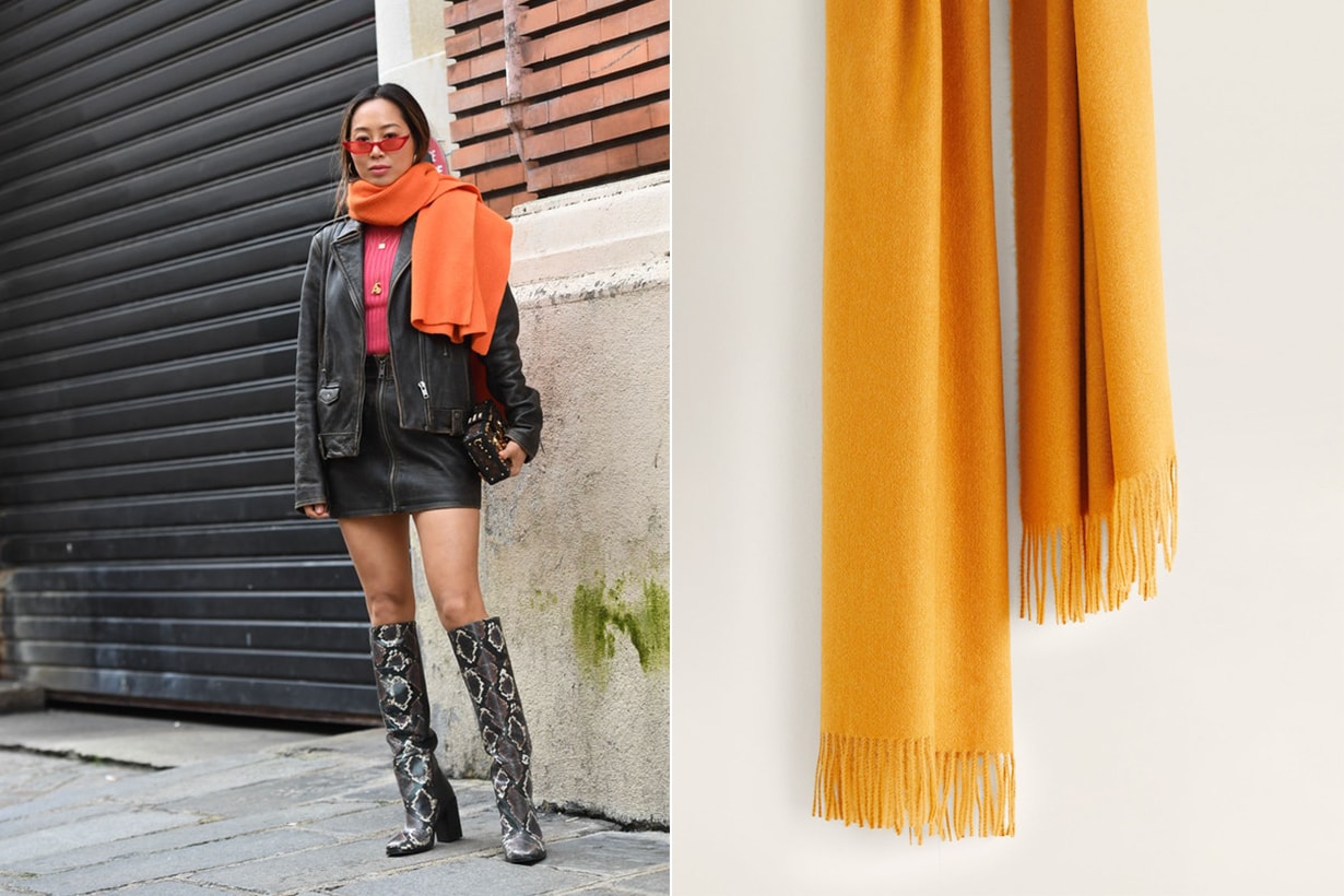 Mango Fringed Edge Scarf Aimee Song Winter Street Style