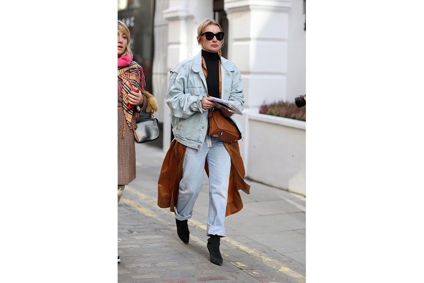 Double Denim Denim Jacket Baggy Jeans Street Style