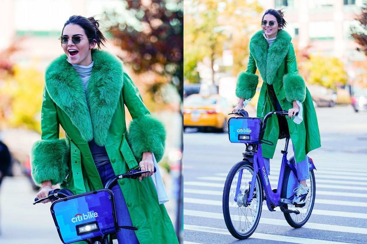 Kendall Jenner on a Citibike