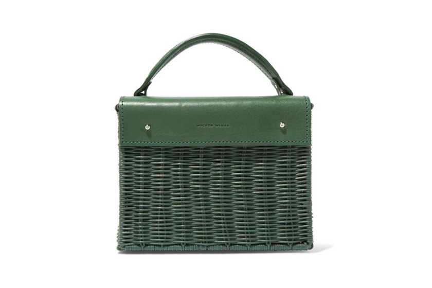 Wicker Wings Kuai rattan and leather tote