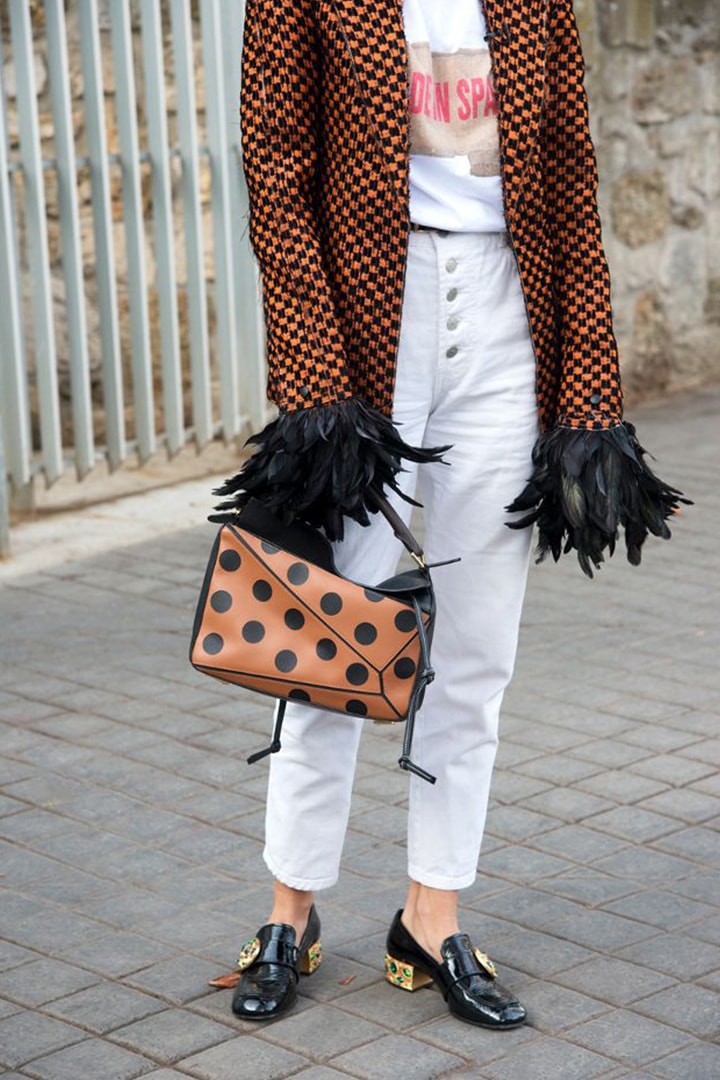 Loafers with heels trend street style