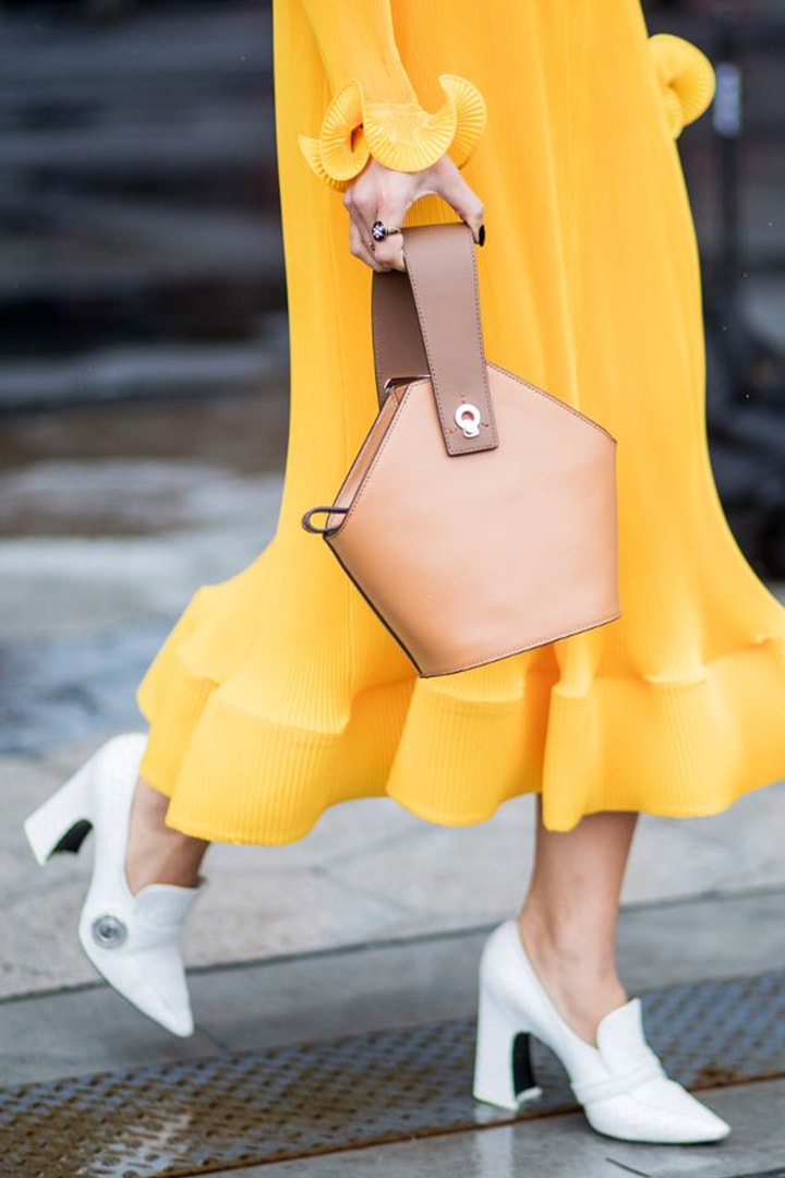Loafers with heels trend street style