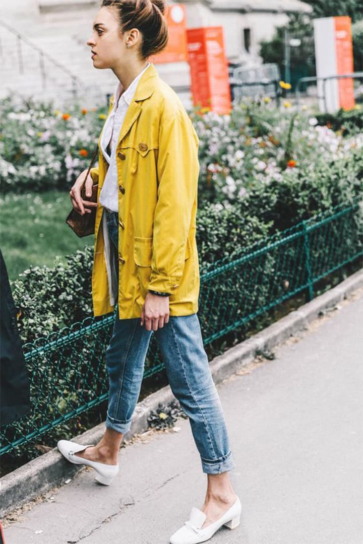 Loafers with heels trend street style