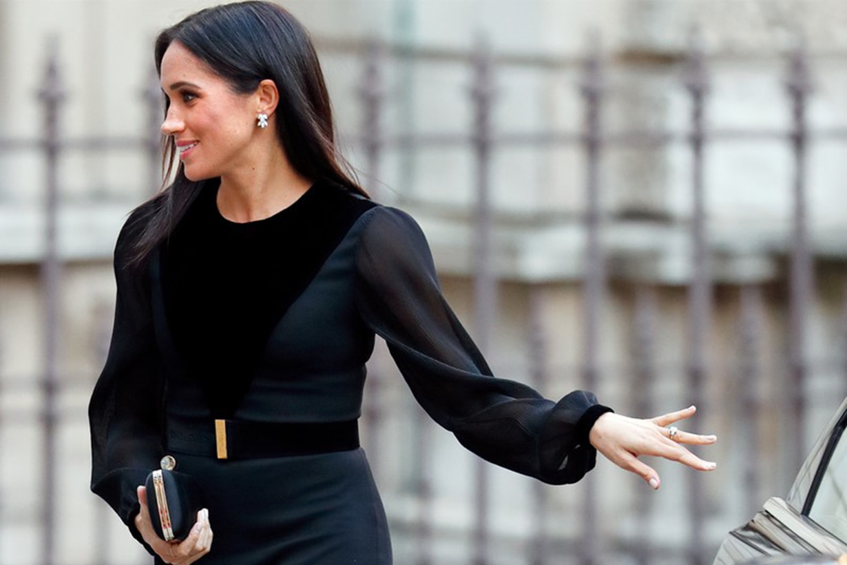 Meghan Markle Black Dress Close Car Door