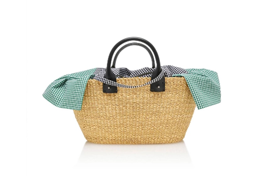 Muuñ Giorgio Vichy Pouch Straw Bag