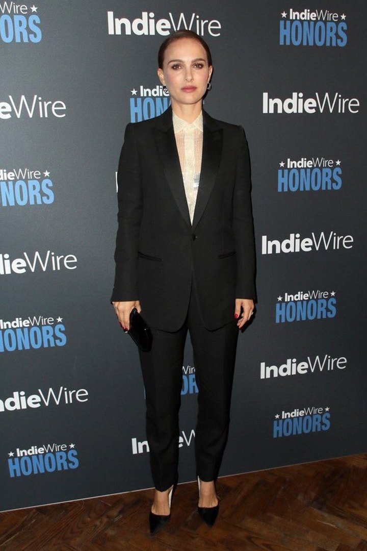 Natalie Portman Wore Hedi Slimane’s New Celine Suit Vox Lux IndieWire Honors