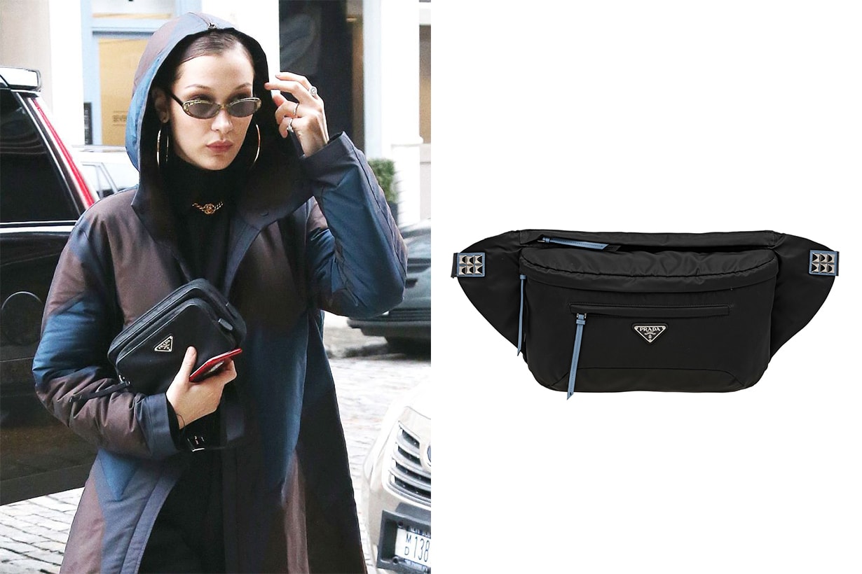 Prada Nylon Belt Bag Bella Hadid Street Style