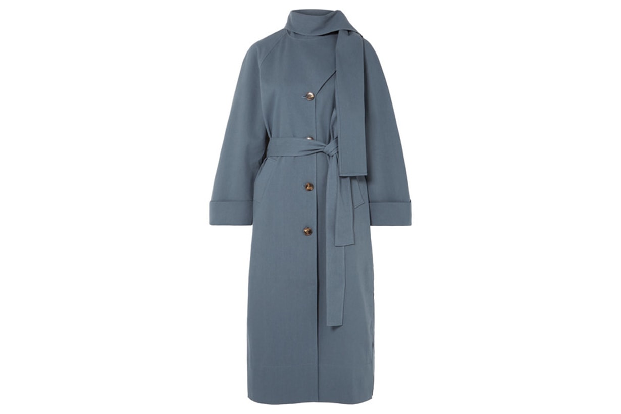 Riley belted cotton-blend trench coat