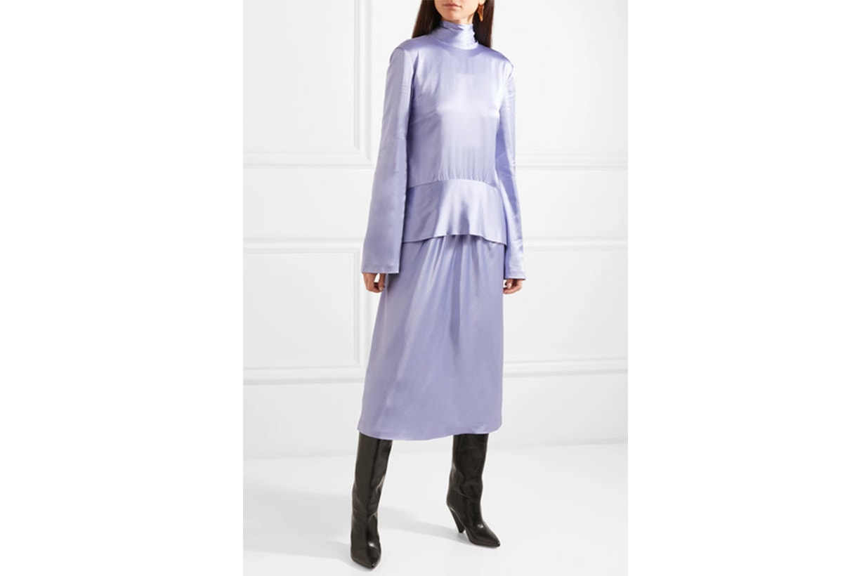 Rūh Open-Back Draped Satin Dress