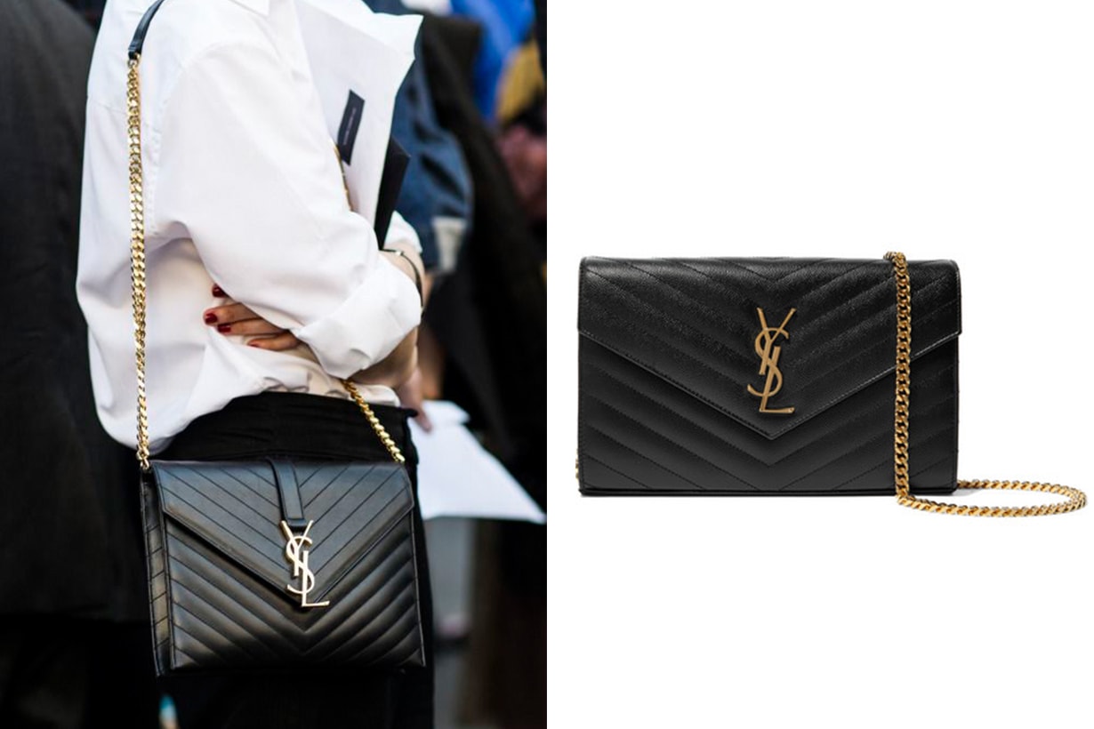 Saint Laurent Monogram Envelope Chain Wallet It Bag Street Style