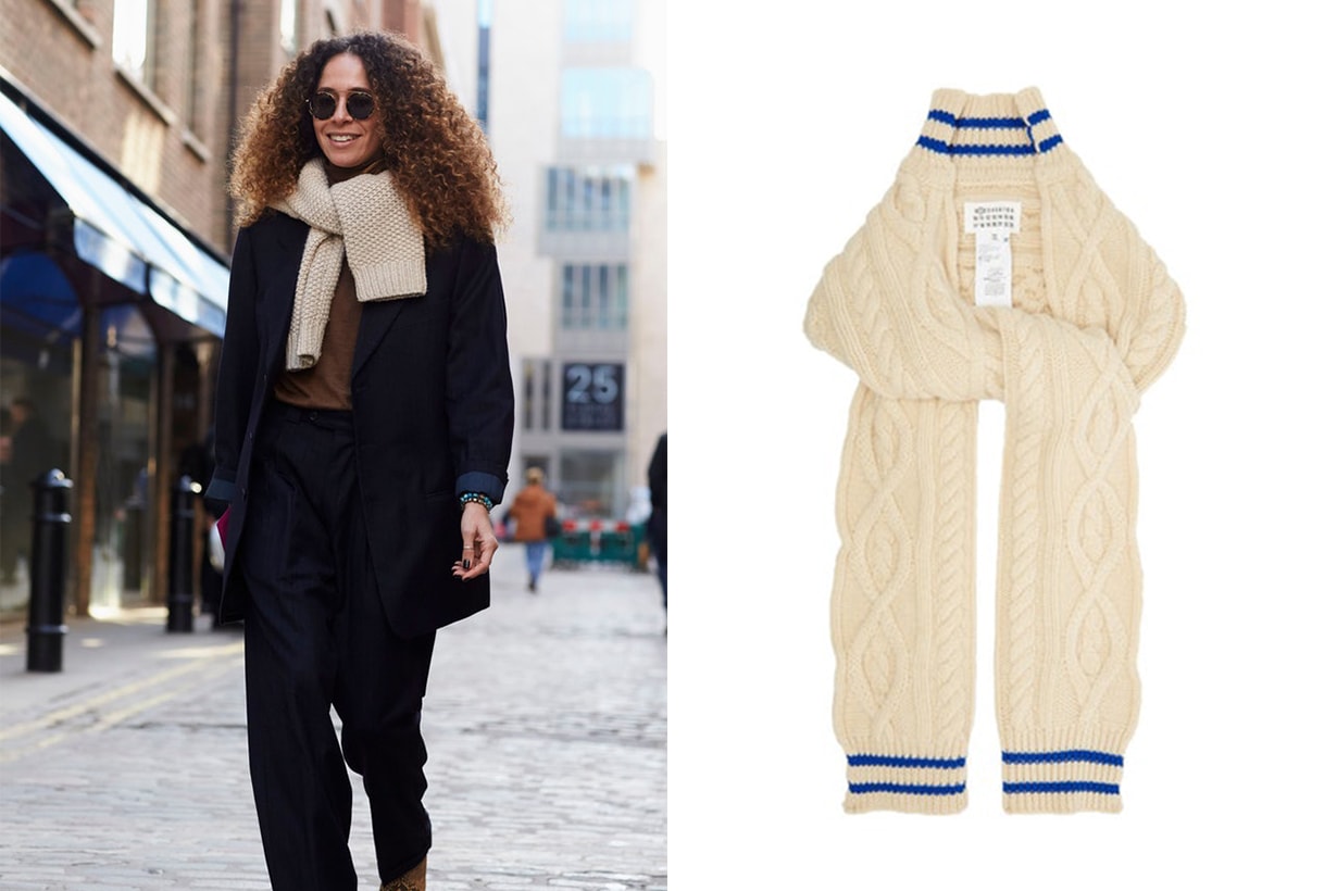 How To Wear a Scarf Cable Knit Cricket Inspired Scarf Winter Street Style