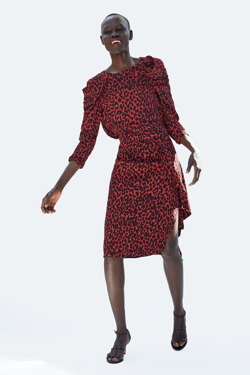 Zara Asymmetric Animal Print Skirt