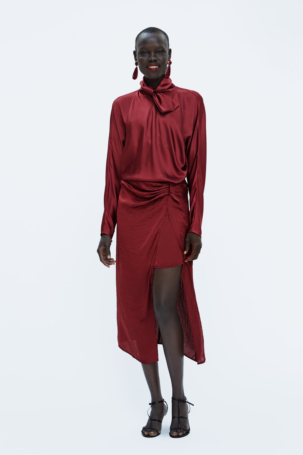 Zara Satin Silk Skirt with Slit