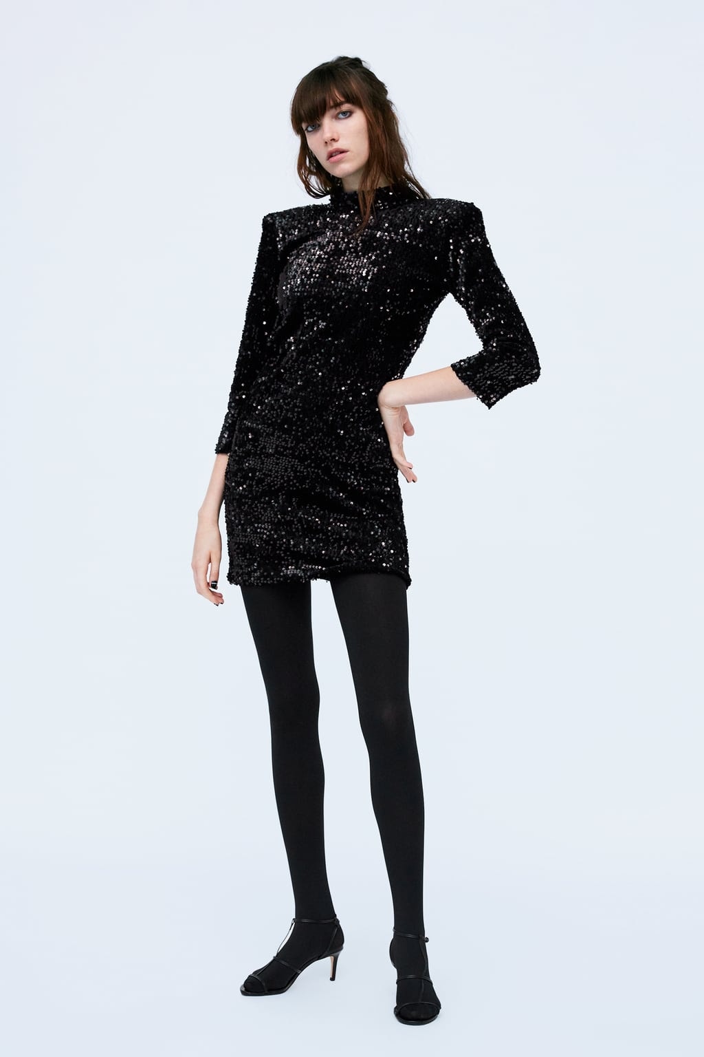 Zara Sequined Velvet Dress